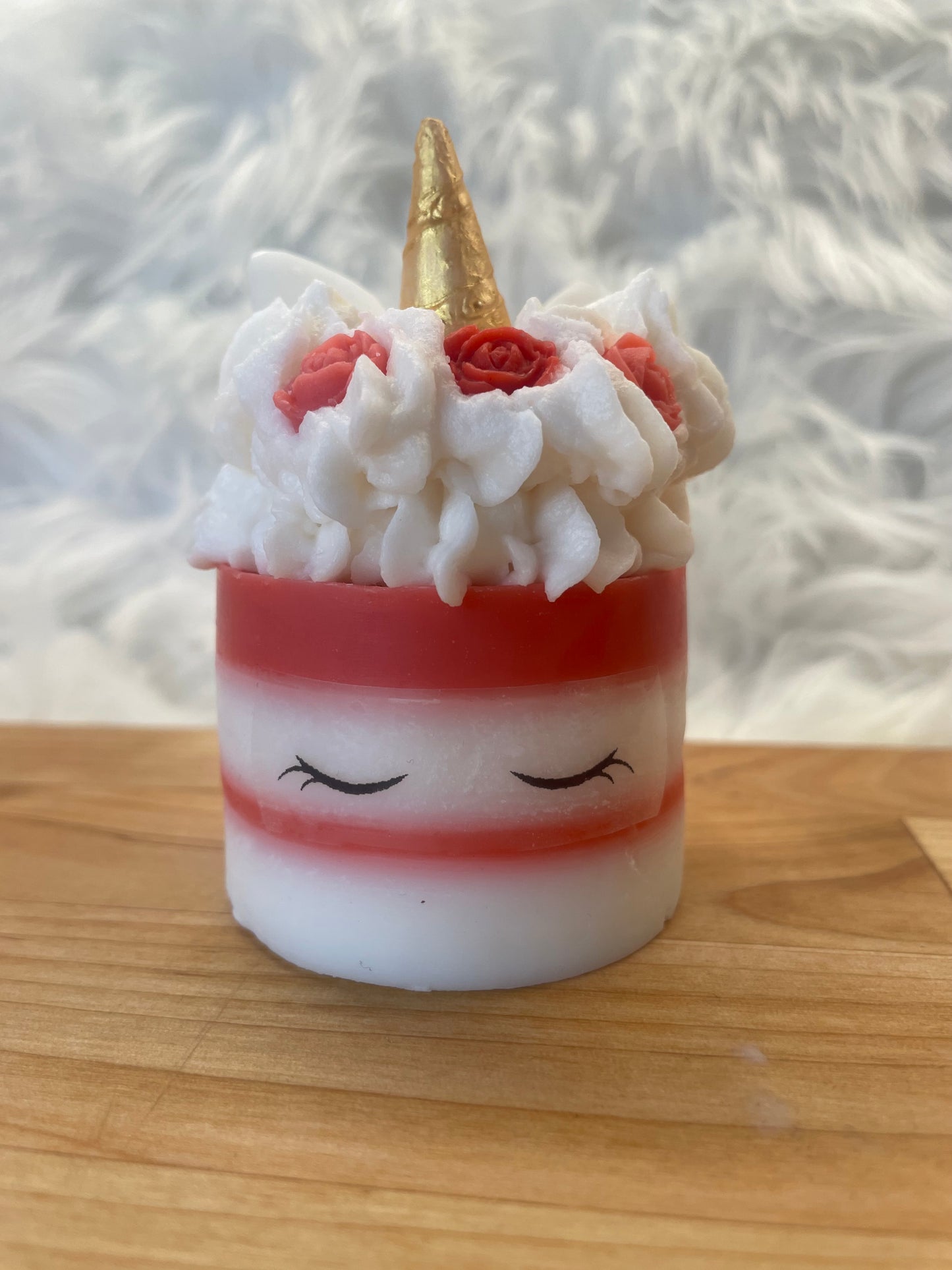 Candle "Unicorn" - red strawberry