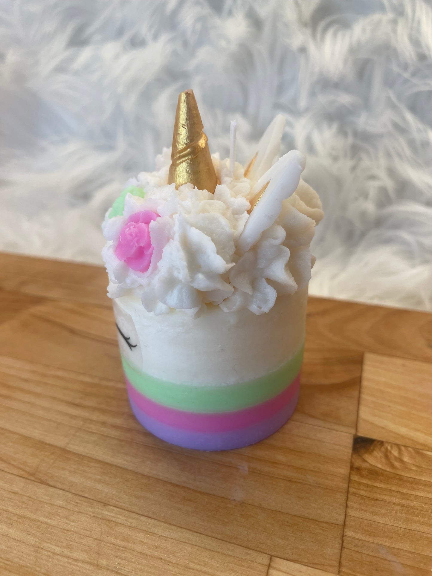 Candle "Unicorn" - rainbow strawberry