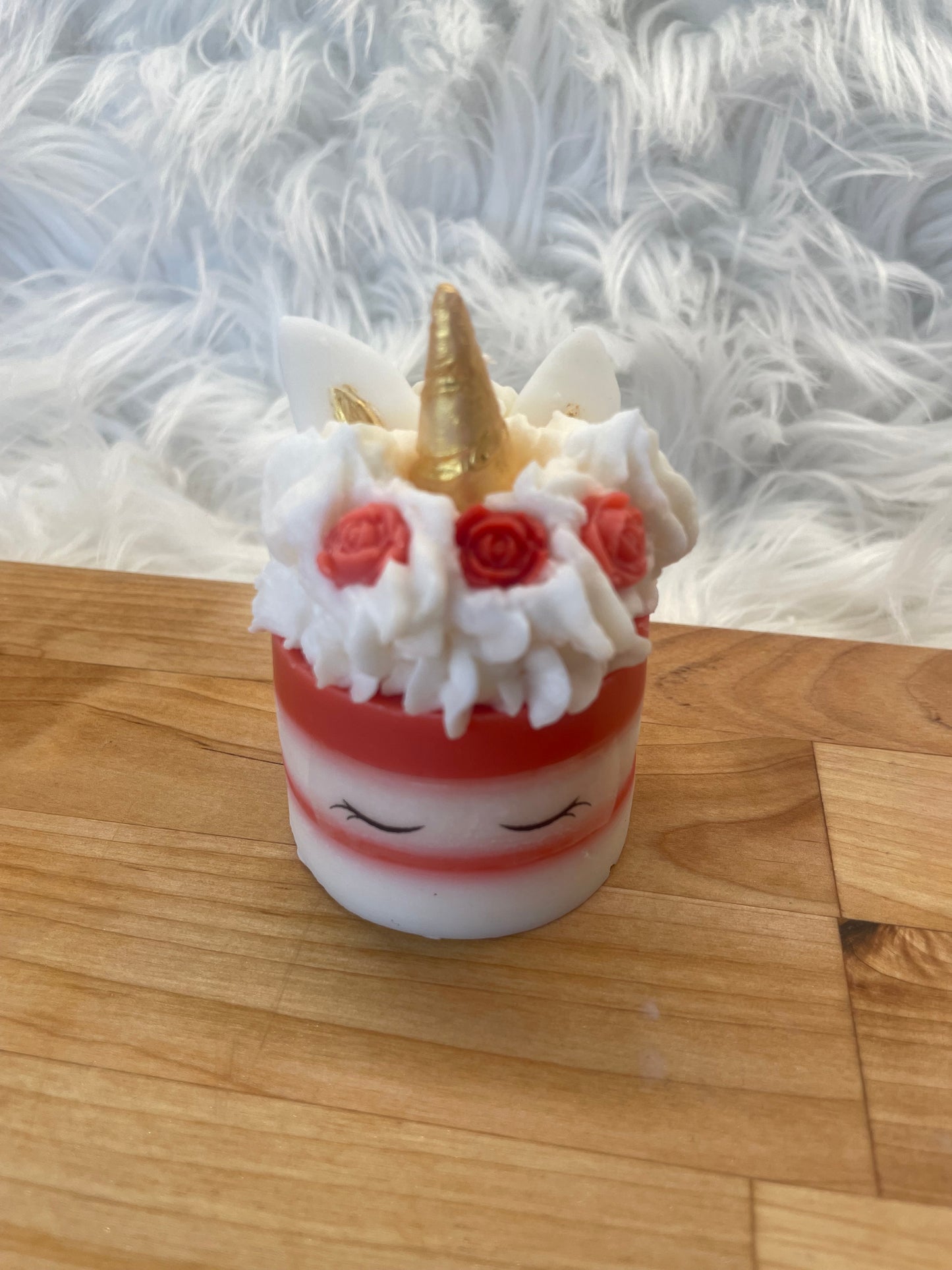 Candle "Unicorn" - red strawberry