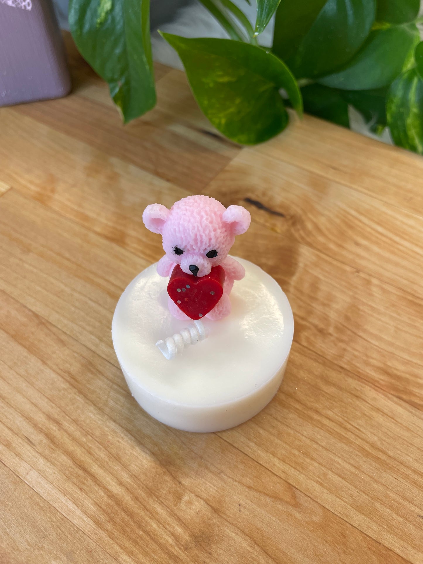 Ljus "Teddybear heart" - Choklad doft