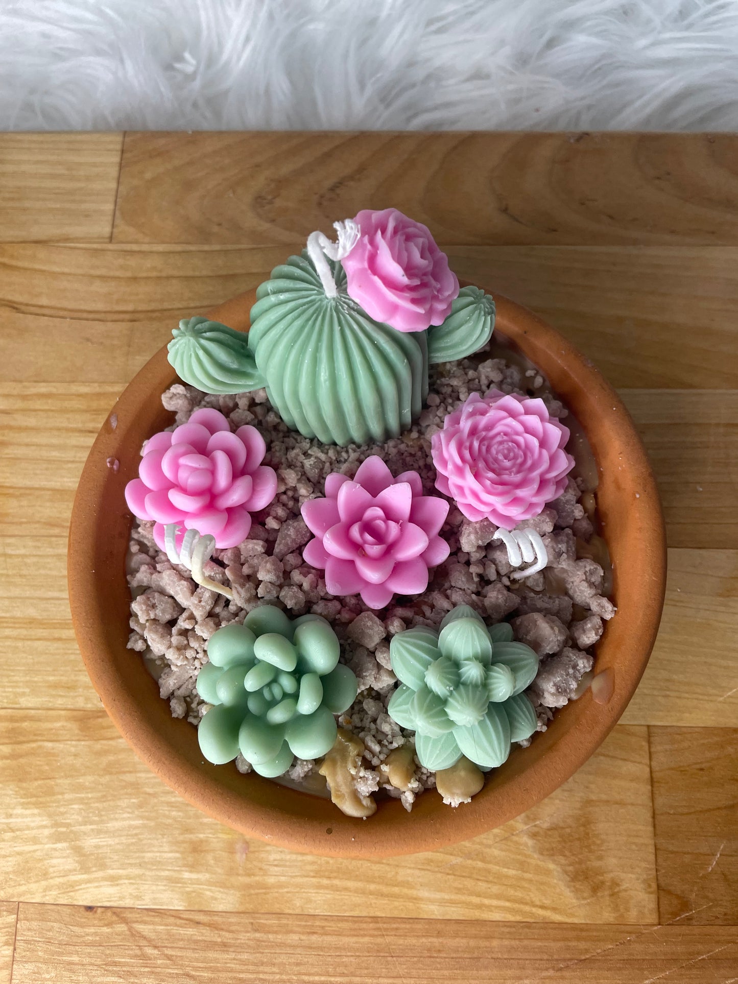 Ljus "Kaktus rosa" - cashmere doft