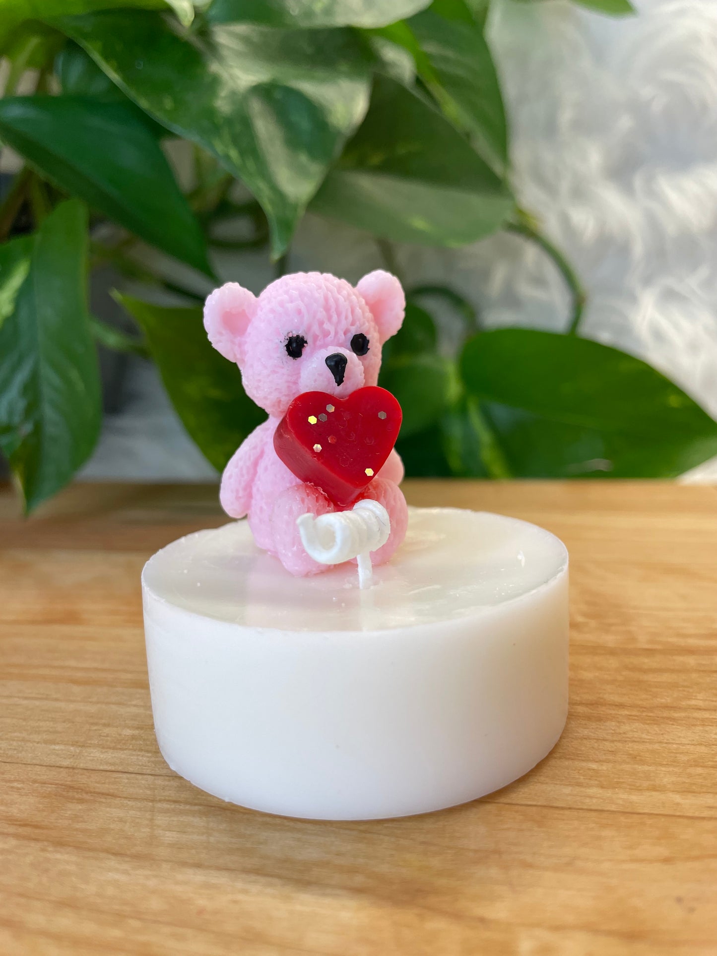 Ljus "Teddybear heart" - Choklad doft