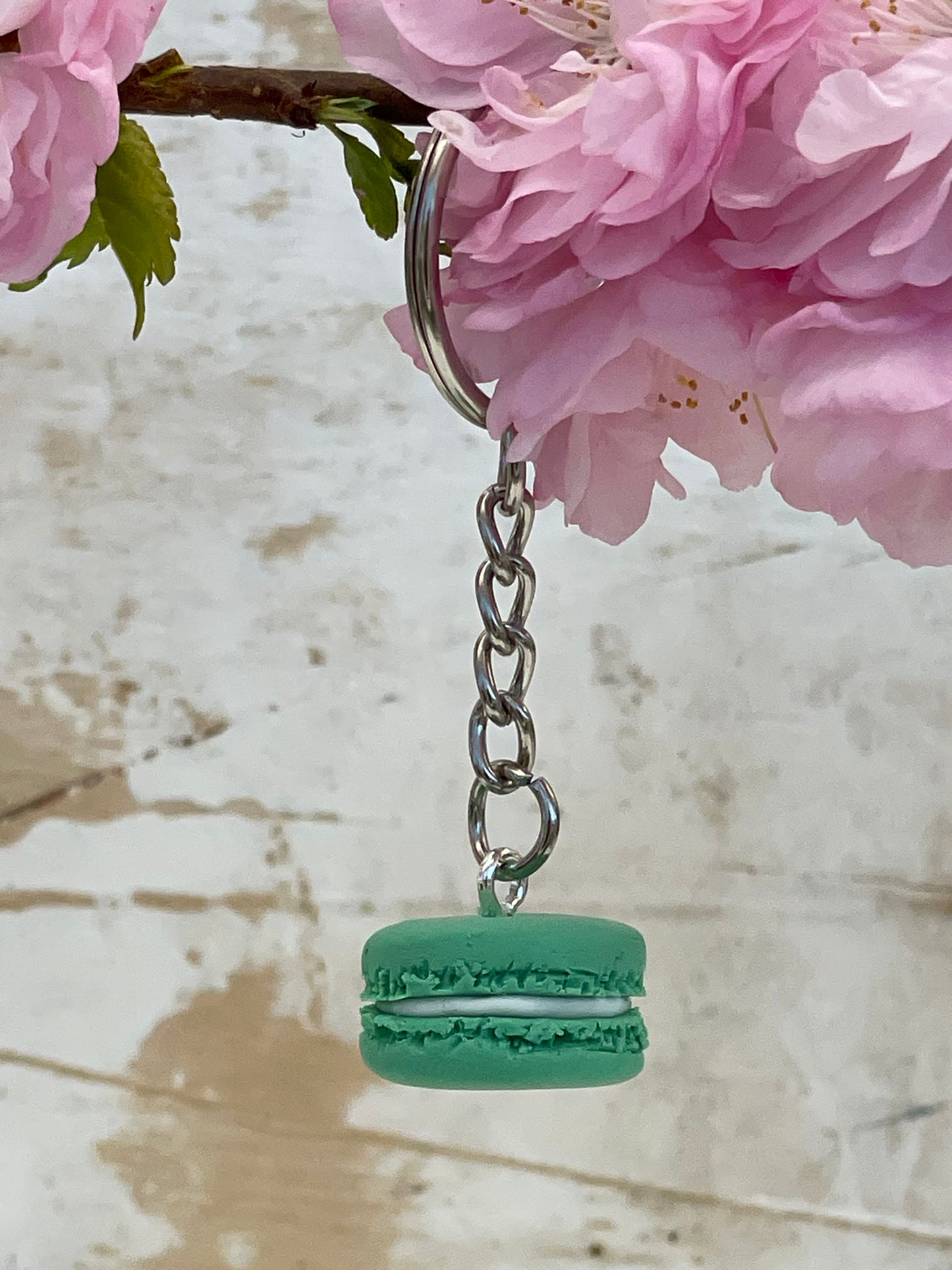 Keychain Macaron "Yummi Yum" Cyan